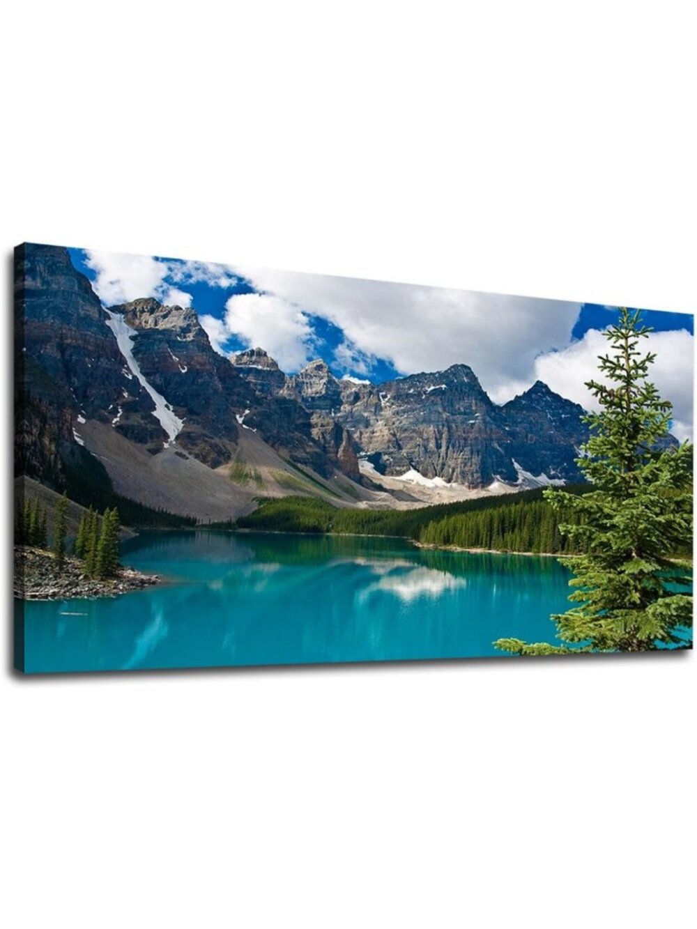Large Moraine Lake Canvas Art - Mountain Landscape Wall Decor for Living Room